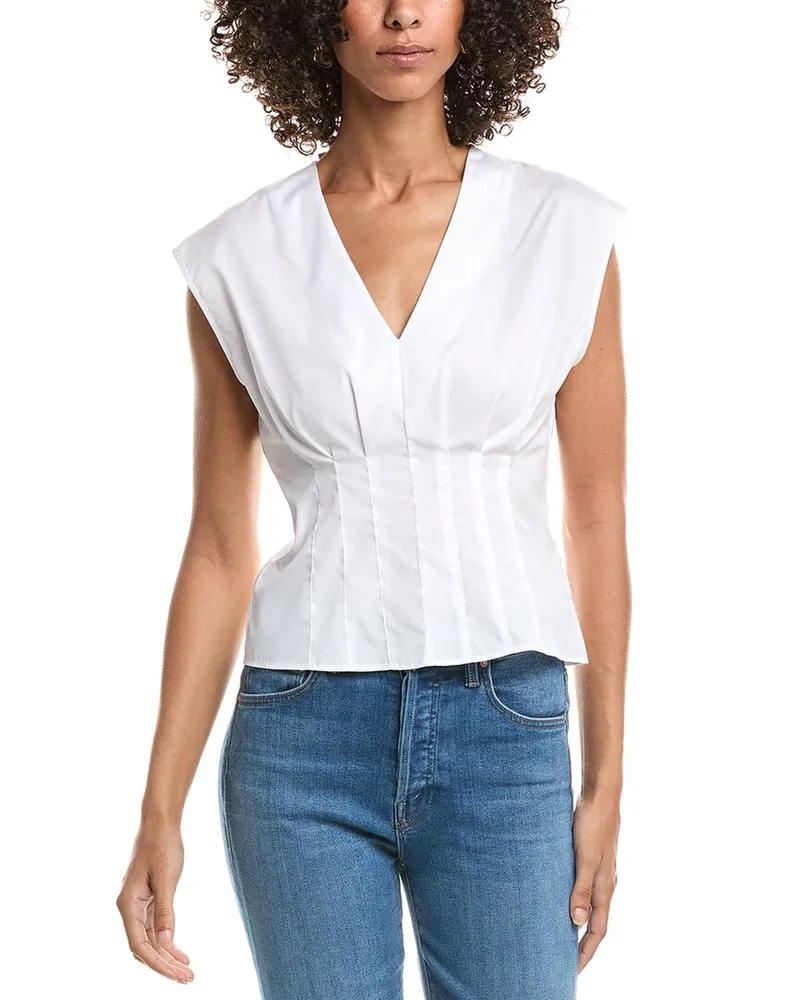 Rag & Bone Ines Poplin Top White