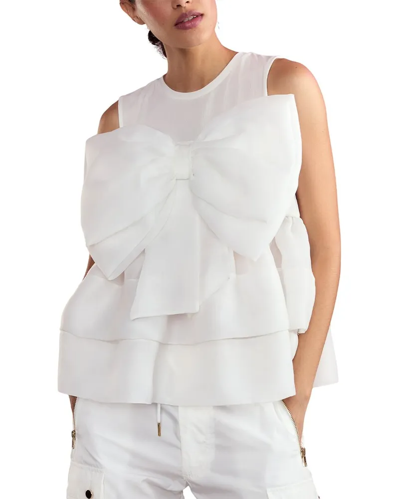 Cynthia Rowley Sleeveless Blair Bow Top Nocolor