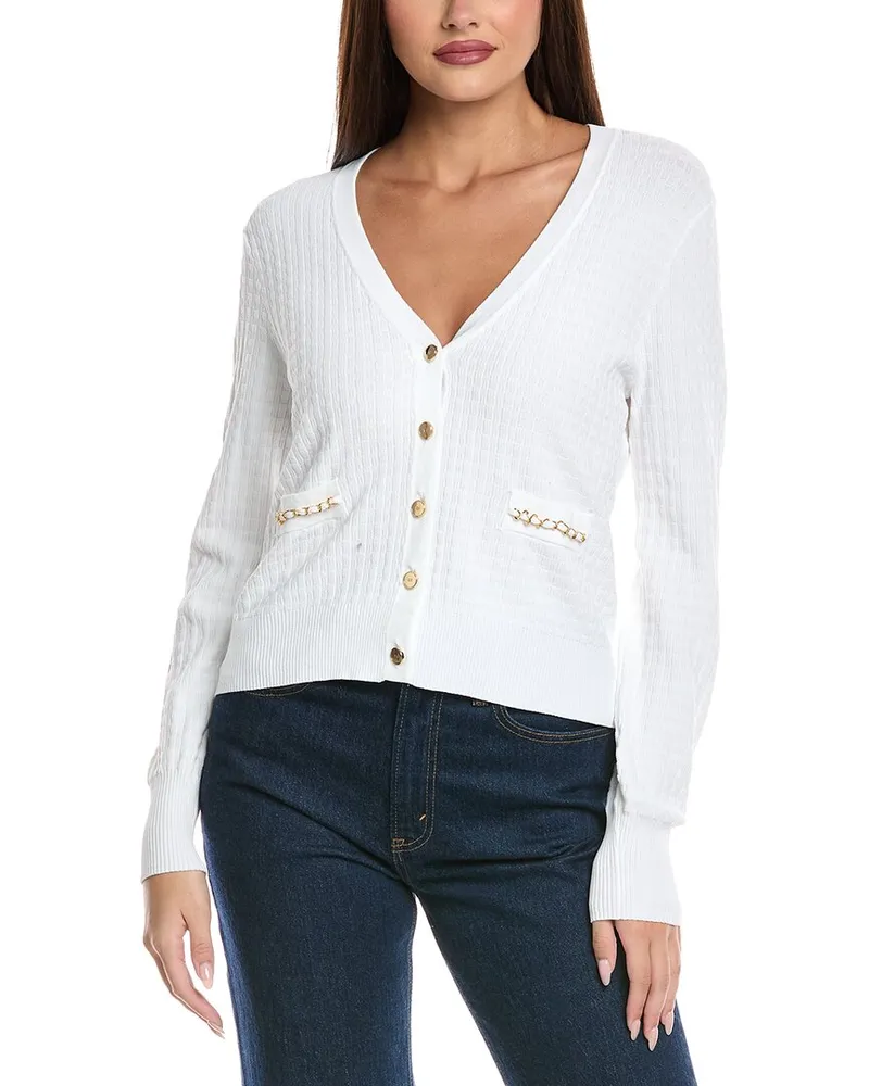 Elie Tahari The Oaklee Cardigan Sweater White