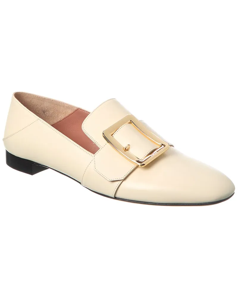 Bally Janelle Buckled Leather Loafer White