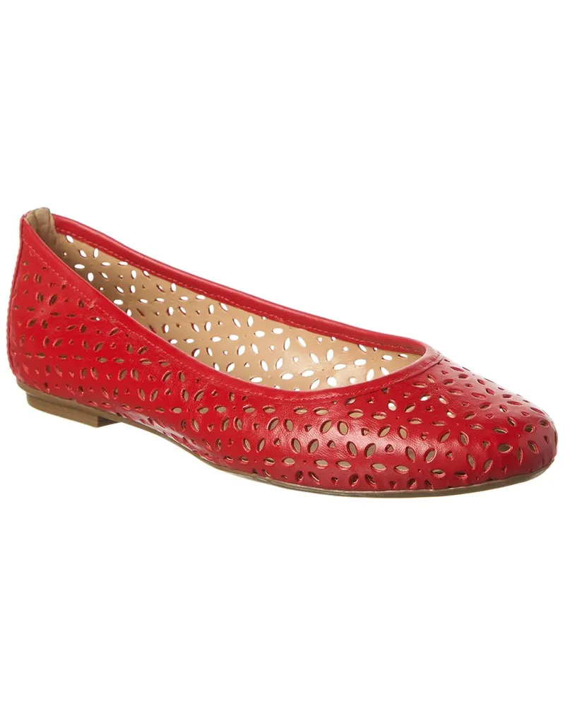French Soule Leyla Laser Cut Leather Flat Red