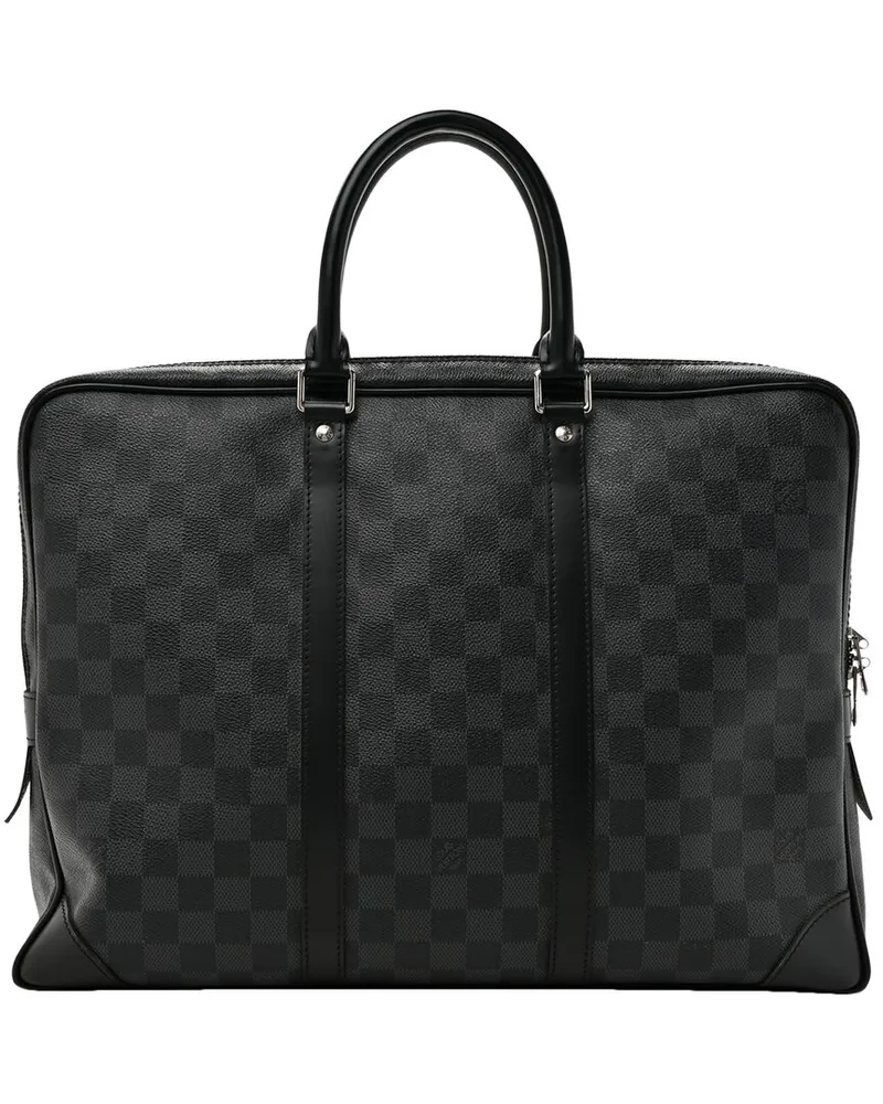 Louis Vuitton Black Damier Graphite Coated Canvas Porte-Documents Voyage No  Strap GM (Authentic Pre-Loved Nocolor