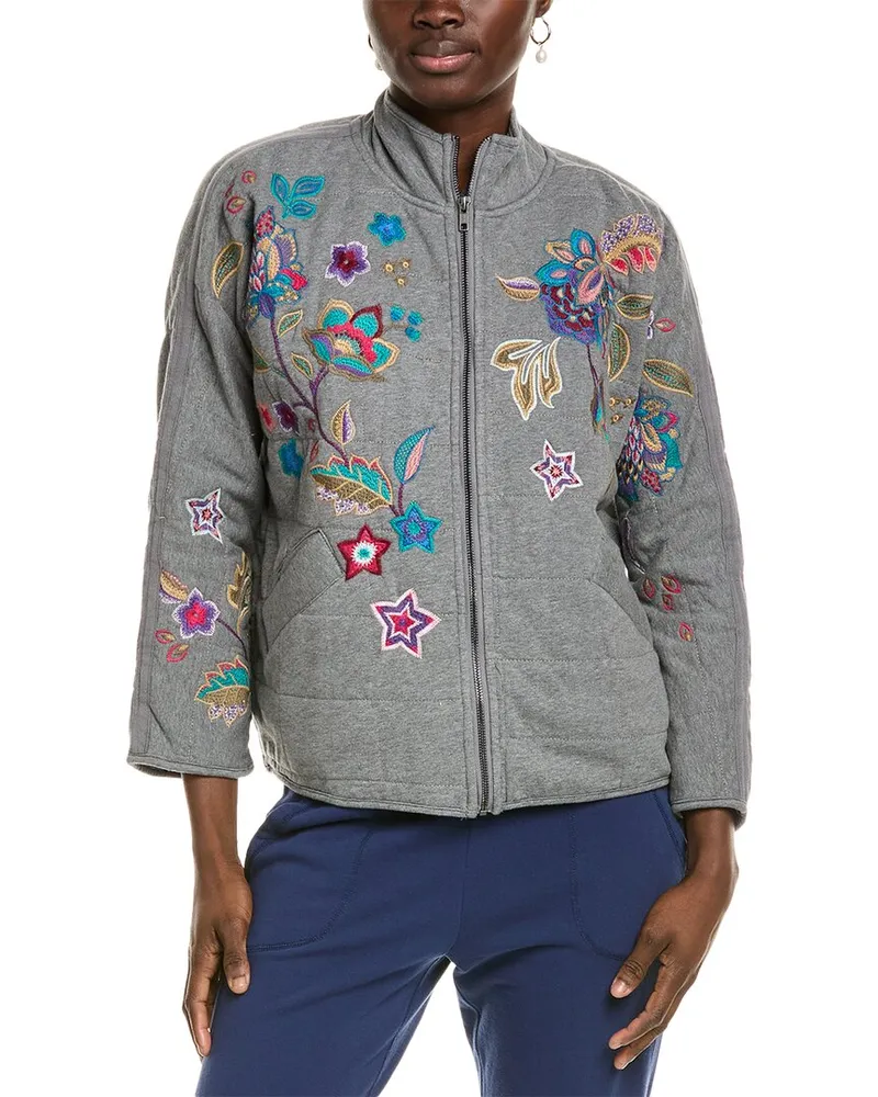 Johnny Was Quilted Jacket Gray