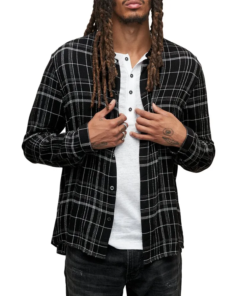 John Varvatos Broad Shirt Classic Fit Wool-Blend Shirt Nocolor