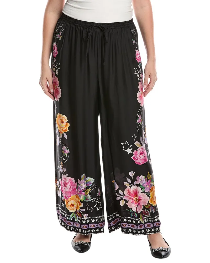 Johnny Was Plus Frankie Easy Silk-Blend Pant Black