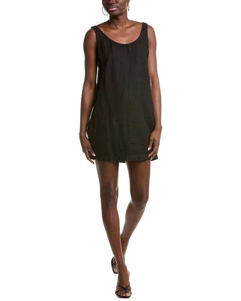 Graham & Spencer Yessie Linen Mini Dress Black