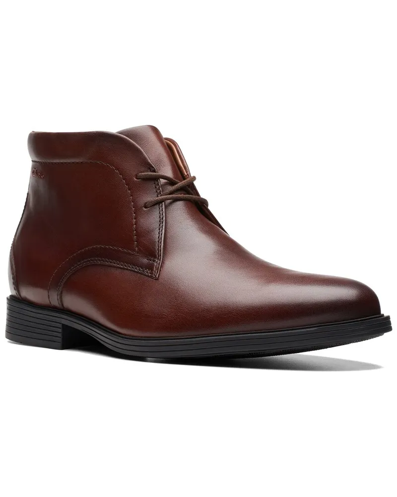 Clarks Whiddon Mid Leather Boot Brown