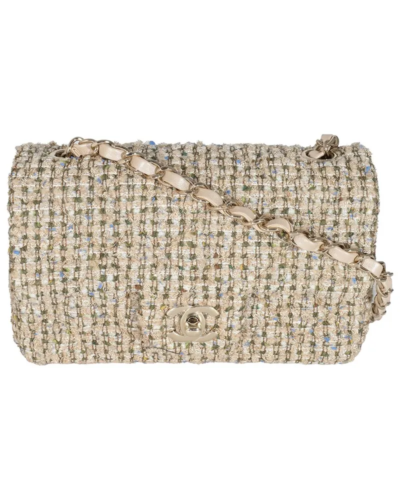 Chanel Gold Metallic Tweed Mini Rectangular Flap Bag (Authentic Pre-Loved Nocolor