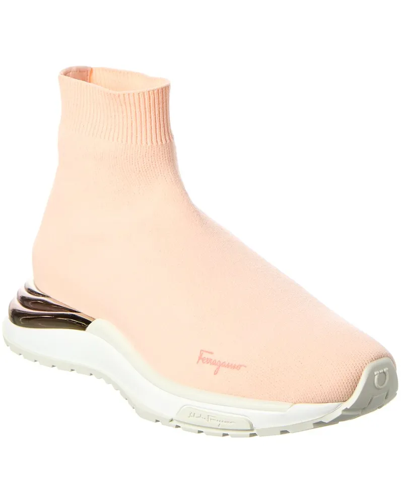 Ferragamo Ninette Knit Sock Sneaker Pink