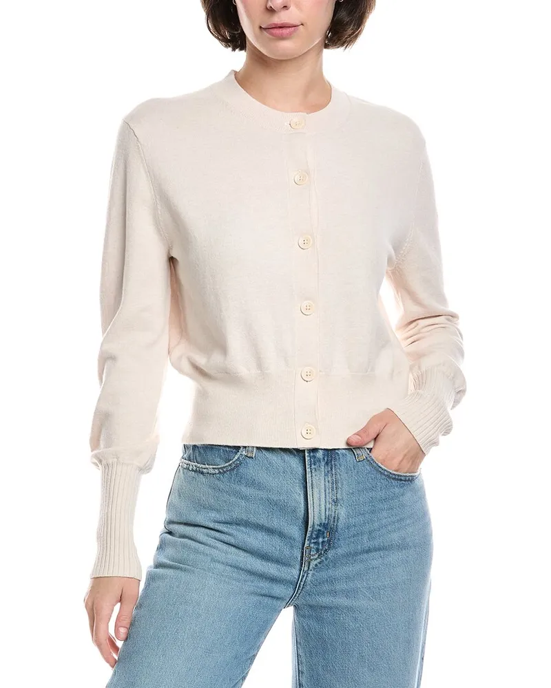 7 for all mankind Classic Wool-Blend Cardigan White