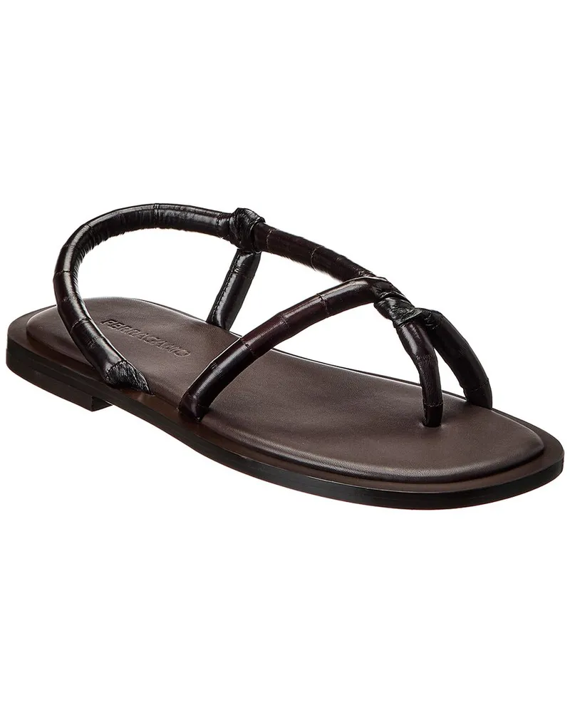 Ferragamo Filone Leather Sandal Brown