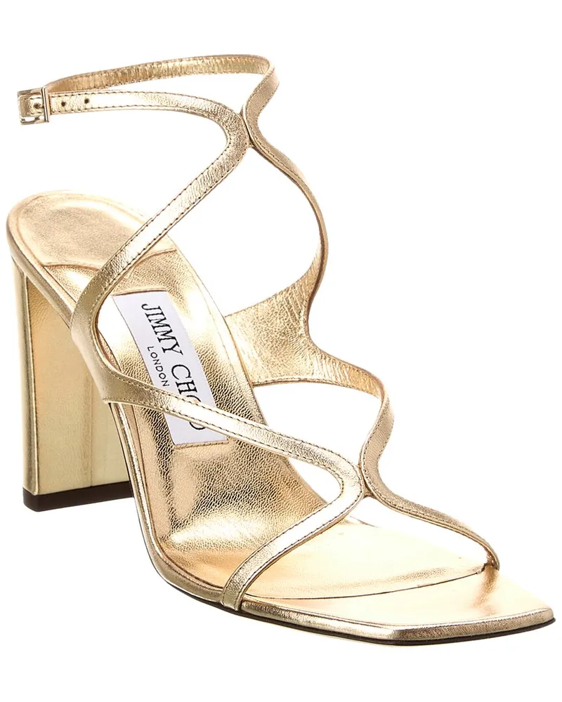 Jimmy Choo Azie 85 Leather Sandal Gold