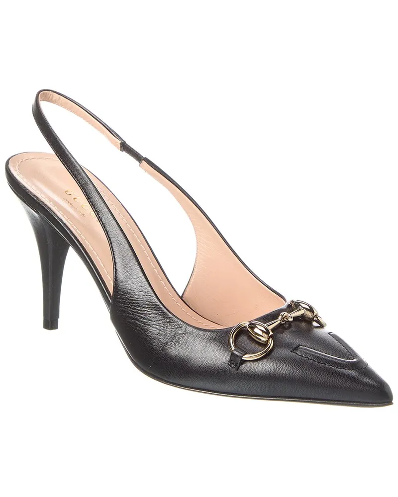 Gucci Horsebit Leather Slingback Pump Nocolor