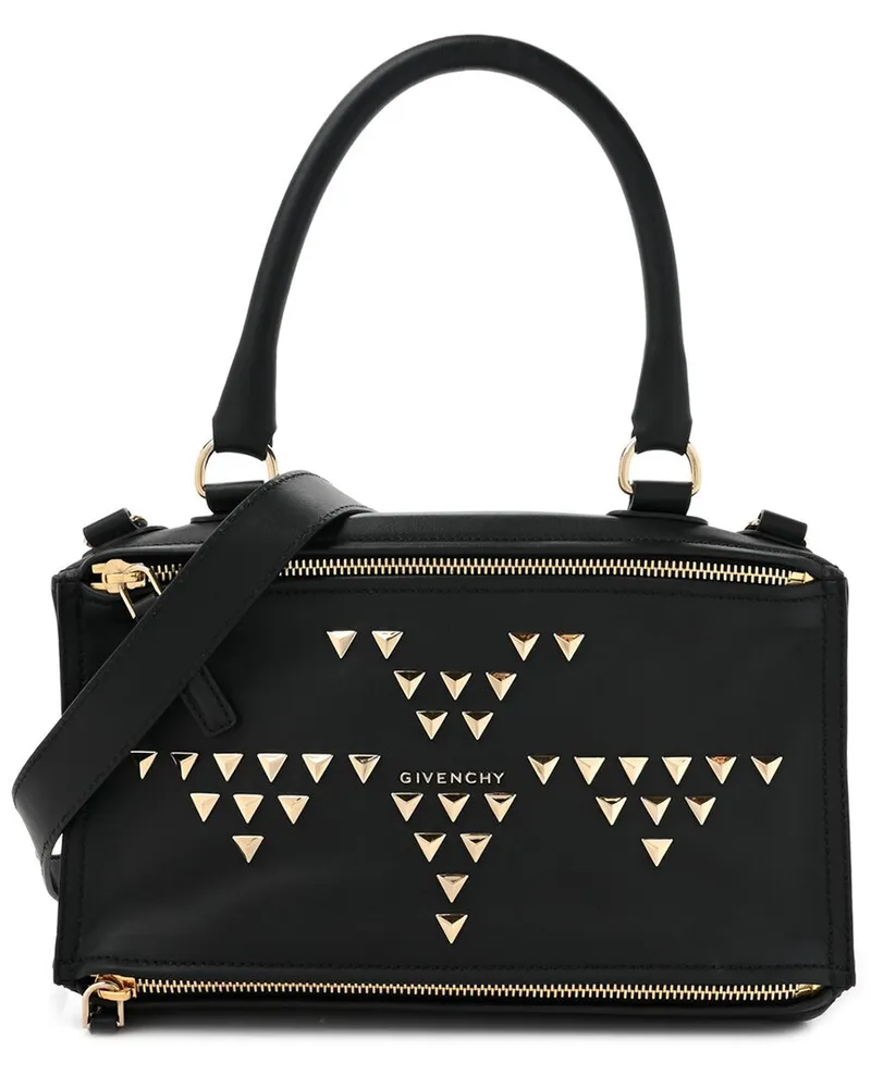Givenchy Black Calfskin Leather Medium Pyramid Studded Pandora (Authentic Pre-Loved Nocolor