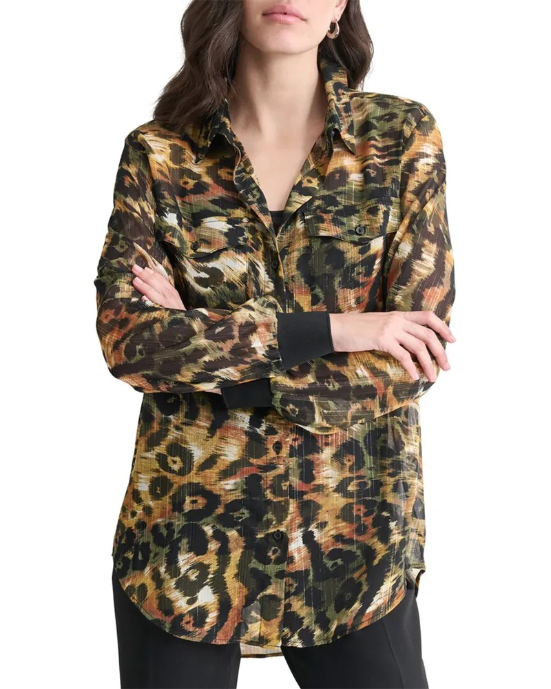 DKNY Printed Shirt Brown