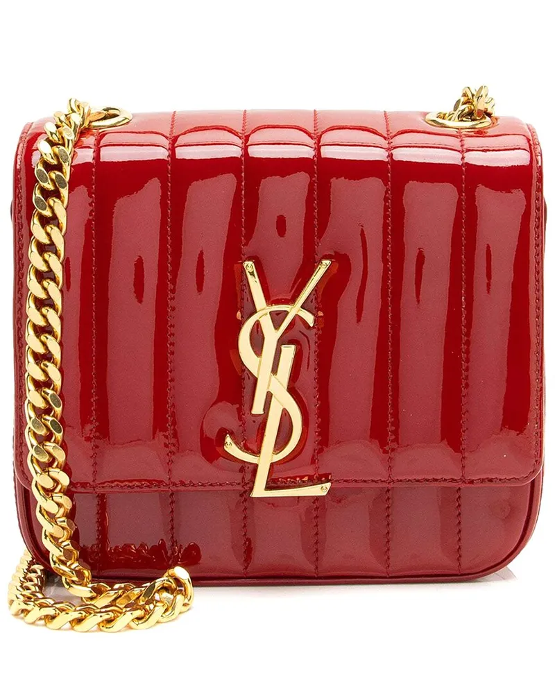 Saint Laurent Red Patent Leather Monogram Vicky Small Shoulder Bag (Authentic  Pre-Loved Nocolor