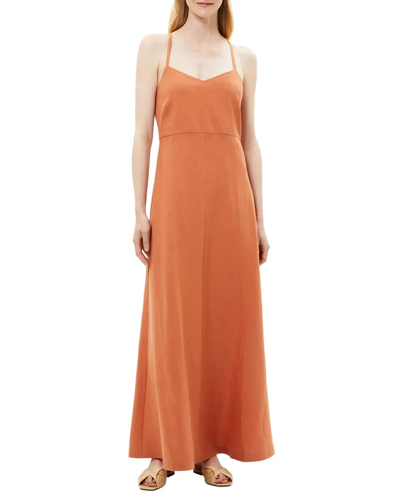 Theory Haranna Linen-Blend Maxi Dress Nocolor