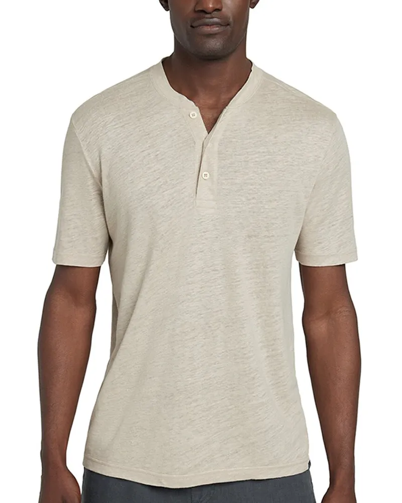 Faherty Linen Henley Beige