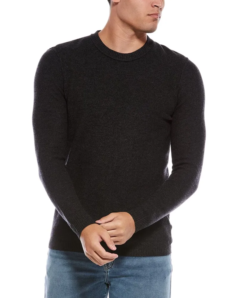 Autumn Cashmere Wool & Cashmere-Blend Crewneck Sweater Gray