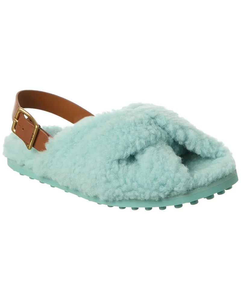 TOD'S TOD’s Shearling & Leather Sandal Blue