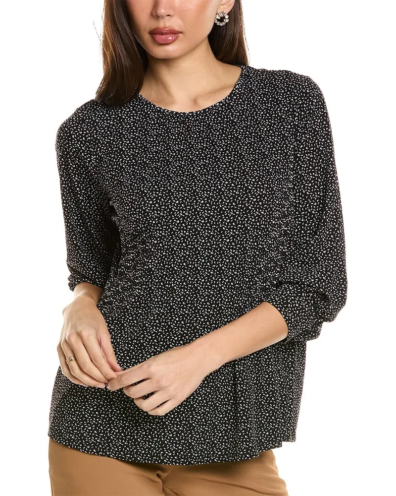 Adrianna Papell Pleated Trapeze Top Black