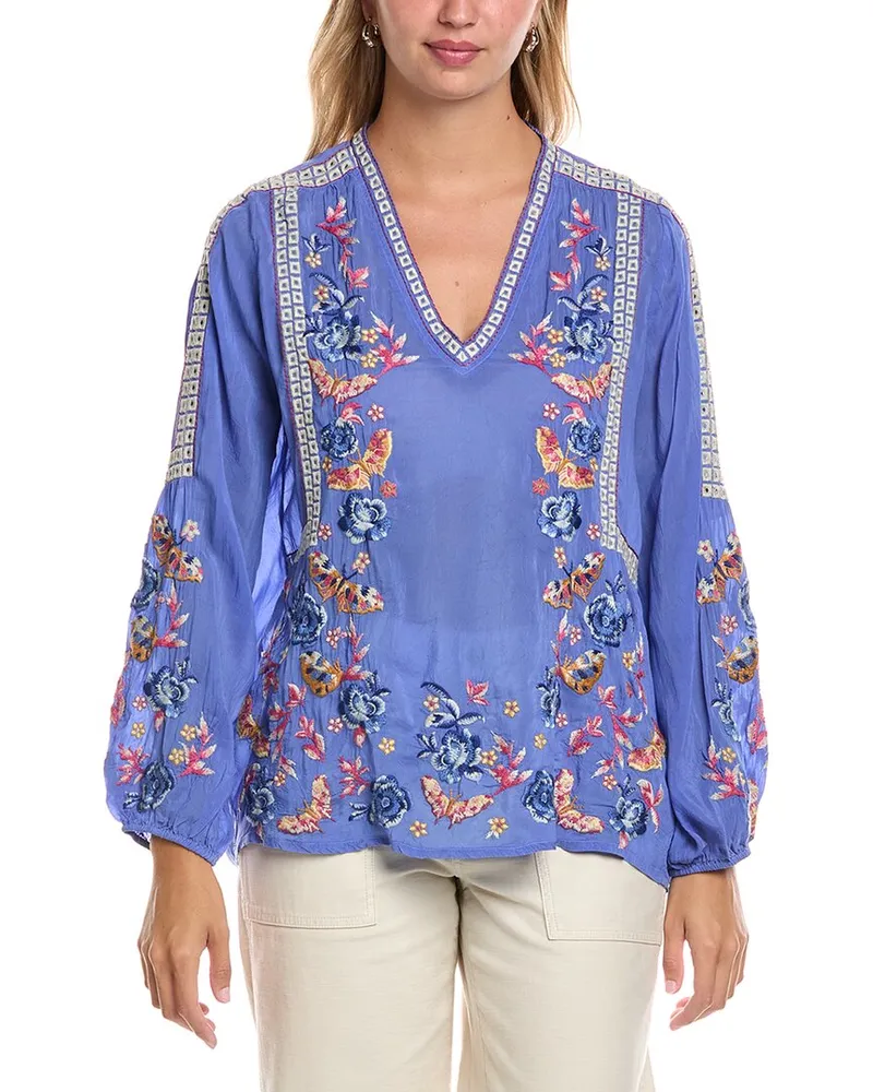 Johnny Was Tamara Blouse Blue