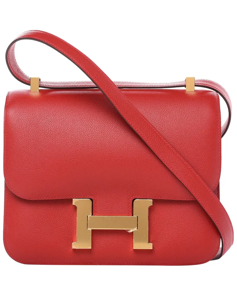 Hermès Rouge Casaque Swift Leather Evercolor Constance 24 (Authentic Pre-  Loved Nocolor