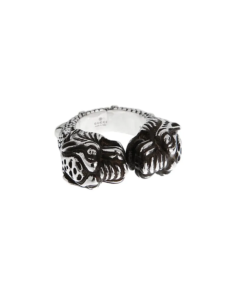 Gucci Silver Double Tiger Ring Nocolor