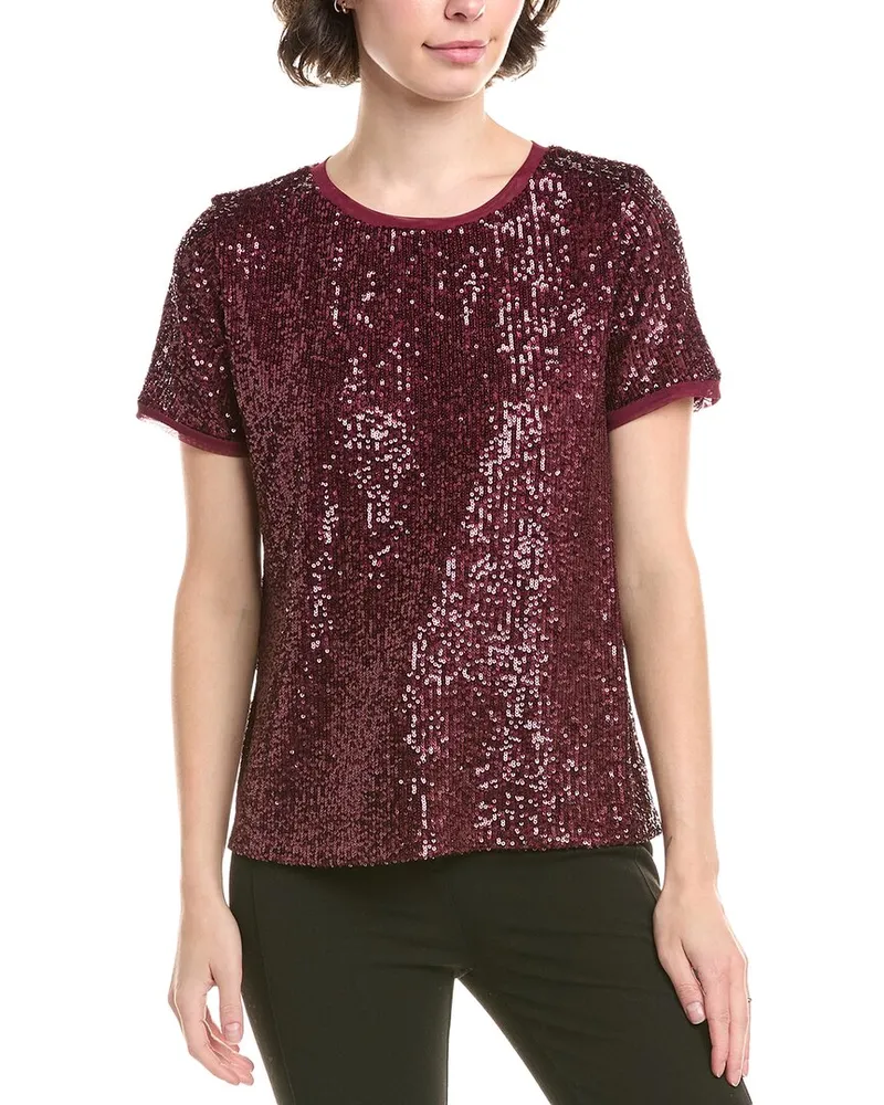Anne Klein Sequin T-Shirt Purple