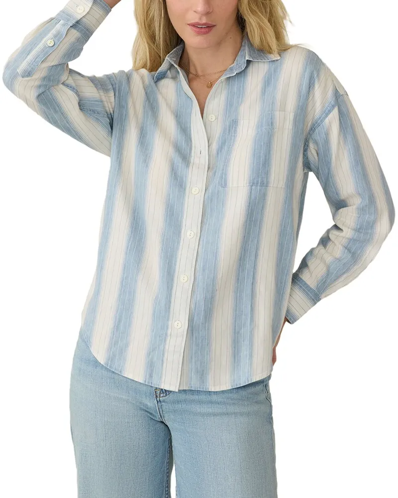 Faherty Tried & True Chambray Linen-Blend Shirt Nocolor