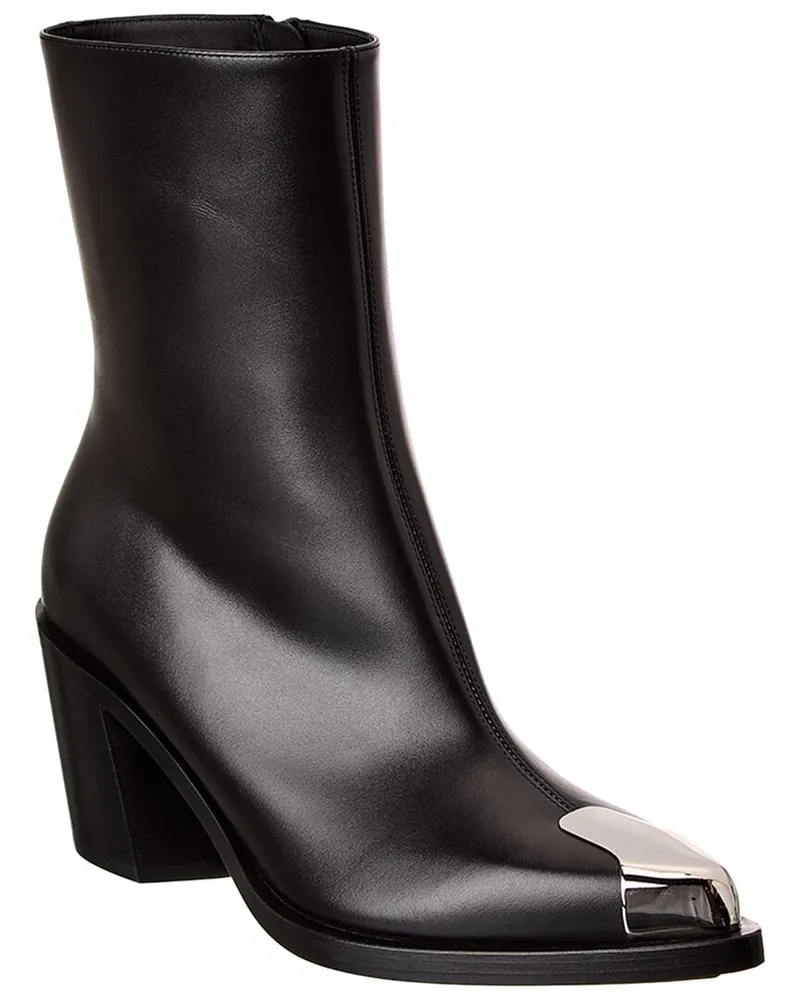 Alexander McQueen Punk Leather Boot Black