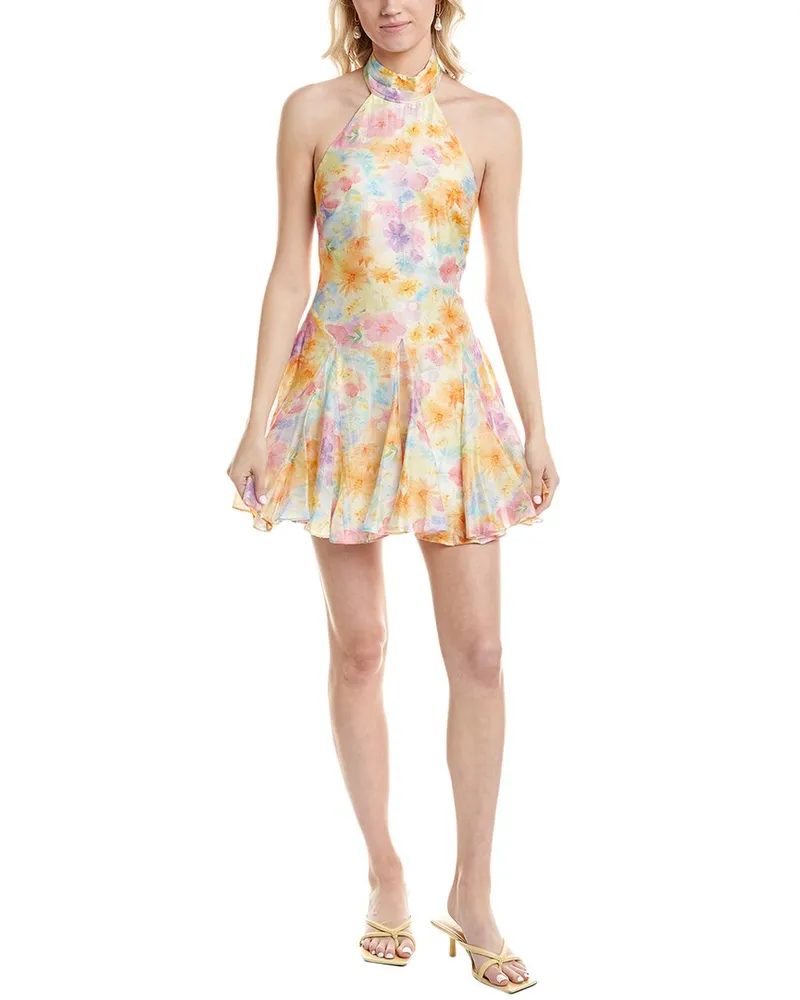 ASTR the Label Sommar Linen-Blend Mini Dress Yellow