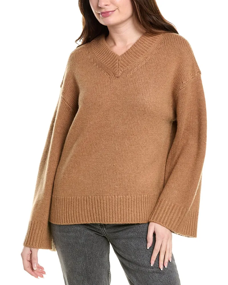 Rag & Bone Danica V-Neck Wool & Cashmere-Blend Sweater Brown