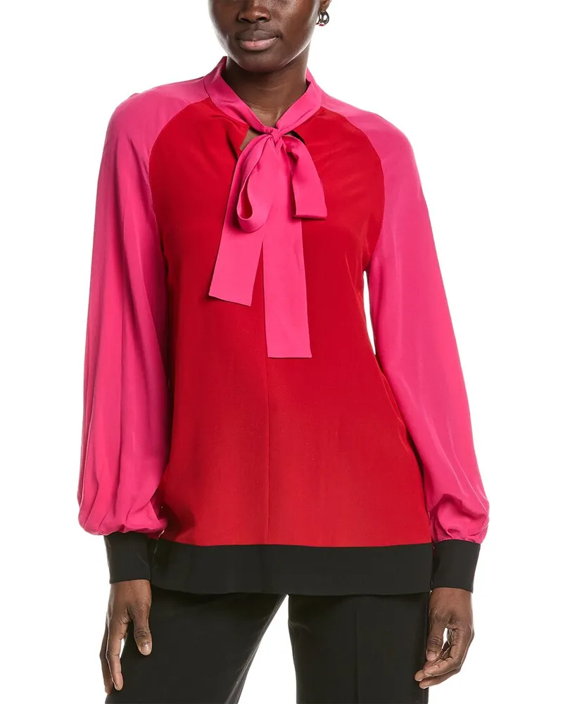 Akris Scarf Silk Blouse Pink