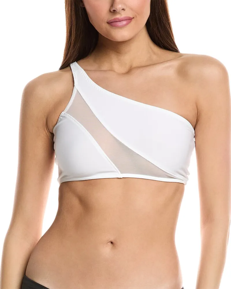 Norma Kamali Snake Mesh Bikini Top White