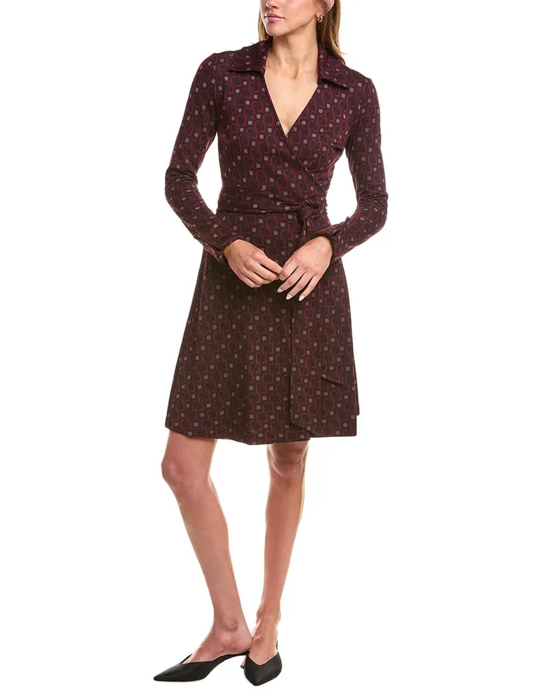 Diane von Furstenberg Sofia Wool-Blend Wrap Dress Purple