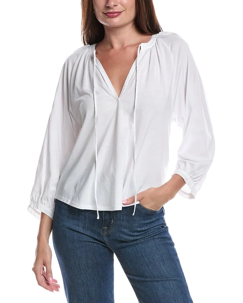 Nation Ltd Brylee Peasant Top White