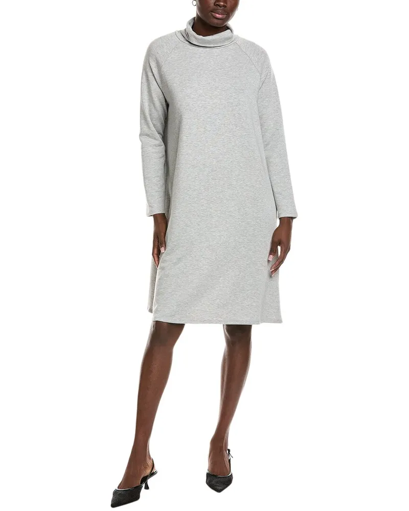 Eileen Fisher Round Neck Shift Dress Grey
