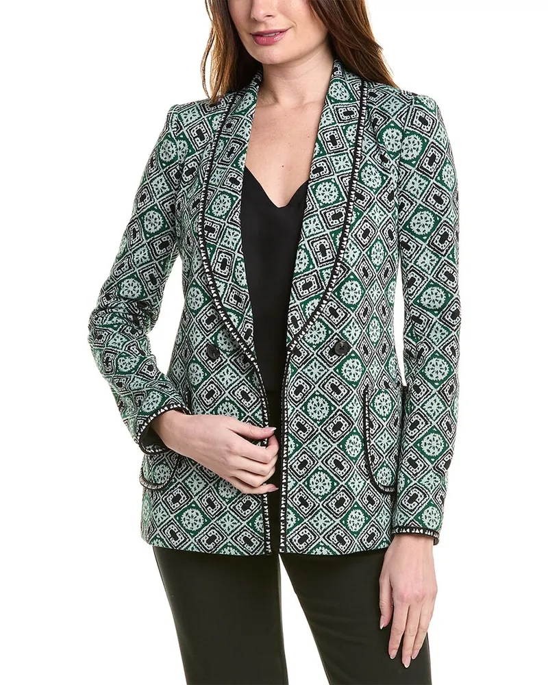 Diane von Furstenberg Penelope Wool-Blend Jacket Green