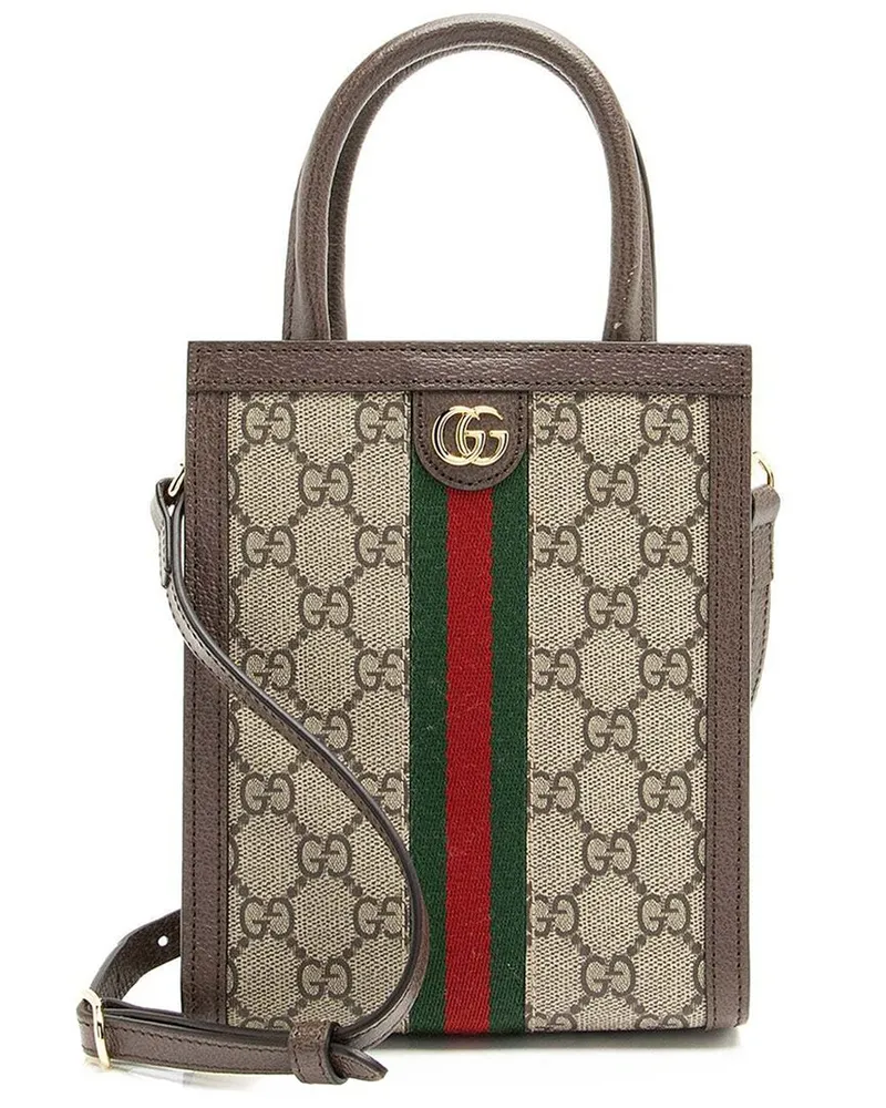 Gucci Brown GG Supreme Canvas Ophidia Mini Tote (Authentic Pre-Loved Nocolor