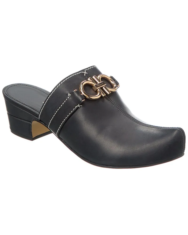 Ferragamo Leather Mule Black