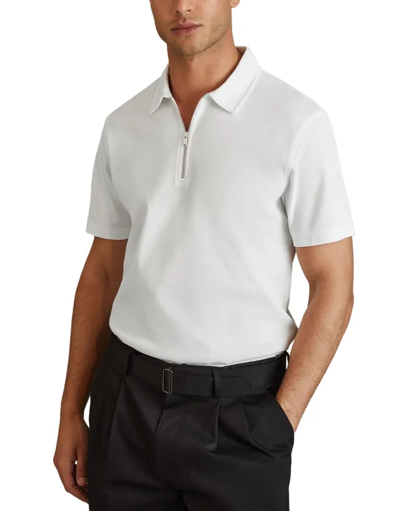 Reiss Caymen Textured Half Zip Top Nocolor