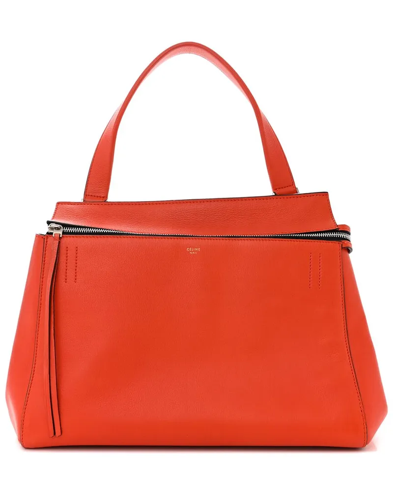 Celine Orange Grained Calfskin Leather Medium Edge Shoulder Bag (Authentic Pre-Loved Nocolor