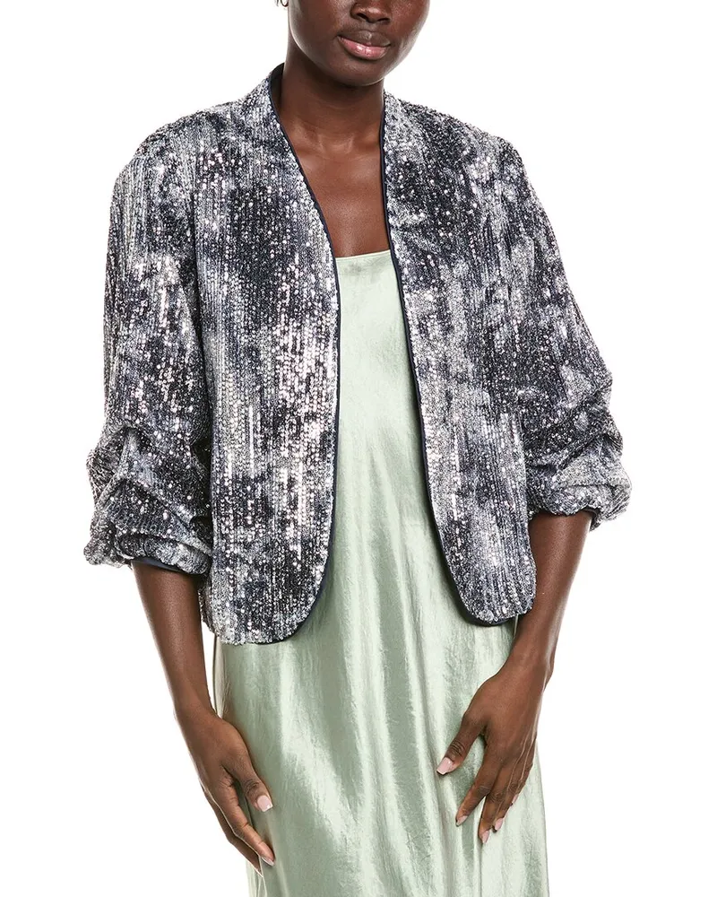 Diane von Furstenberg Laredo Sequin Jacket Silver