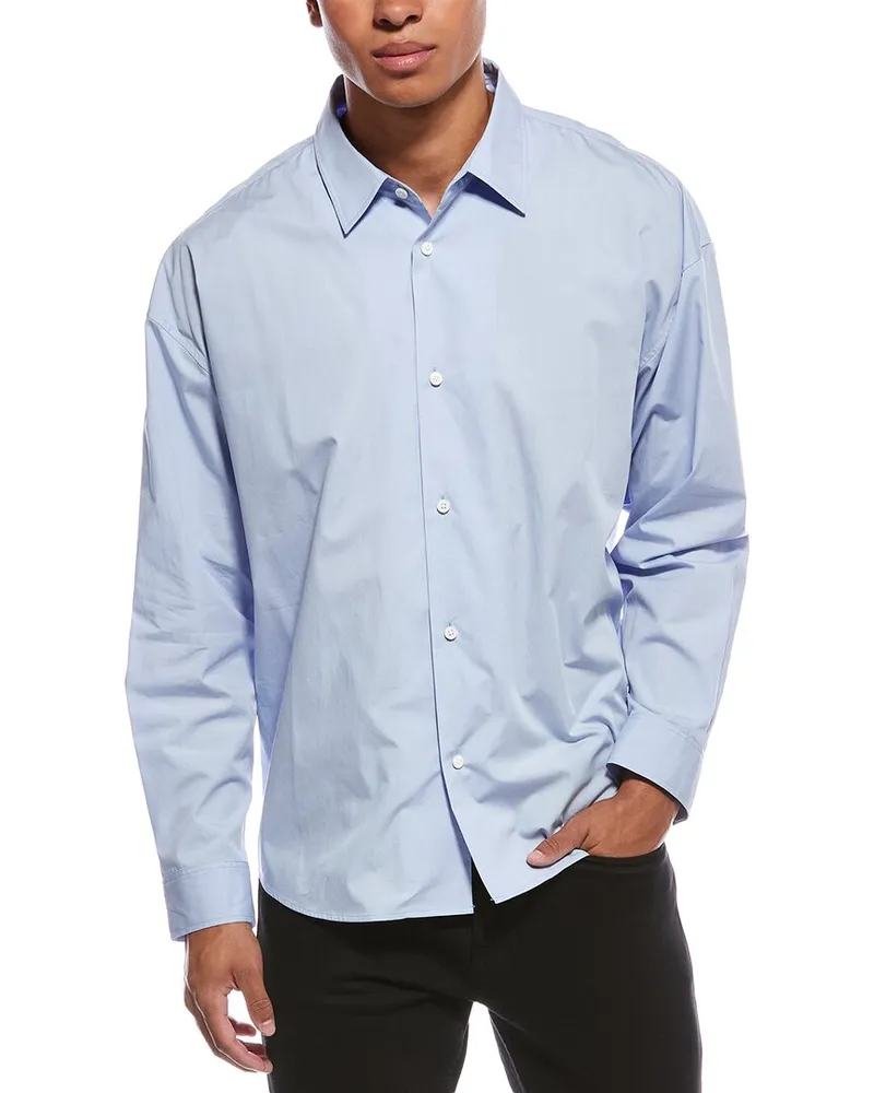 Frame Denim Relaxed Cotton Shirt Blue