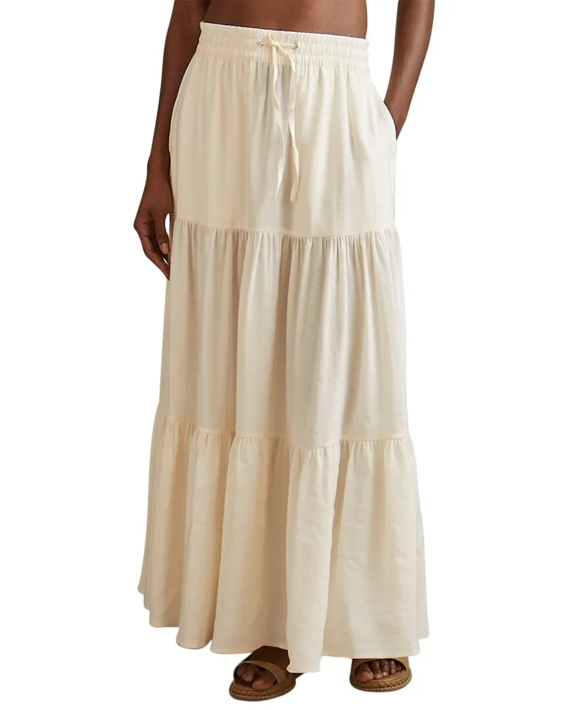 Reiss Tammy Drawstring Maxi Skirt Beige