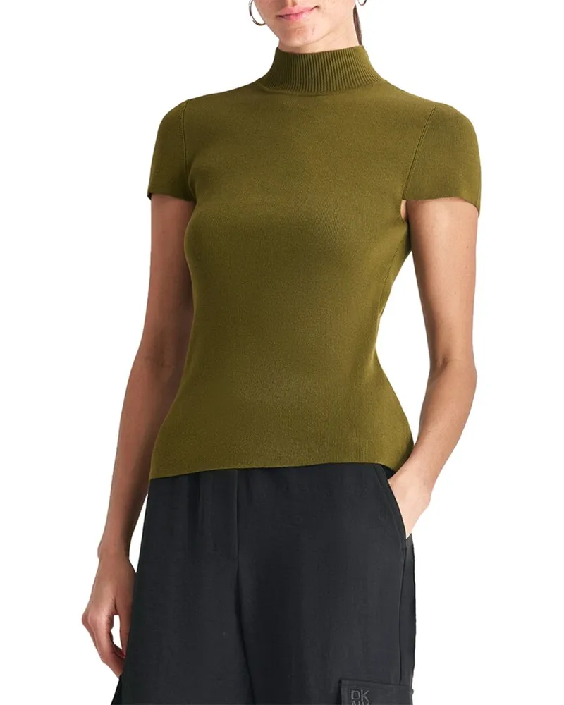 DKNY Mock Neck Sweater Green