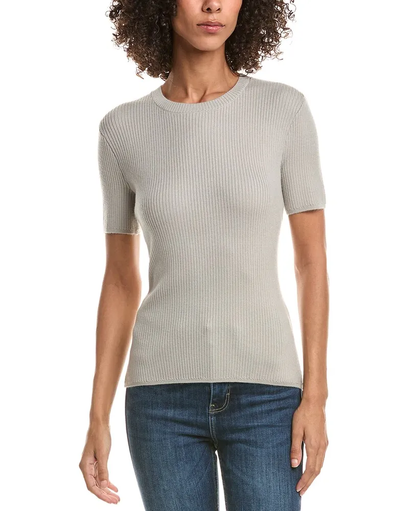 Rag & Bone Annalise Rib Wool-Blend Sweater Grey