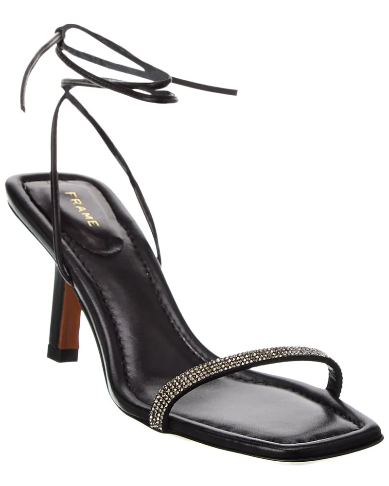 Frame Denim Le Ozzie Lace-Up Leather Sandal Black