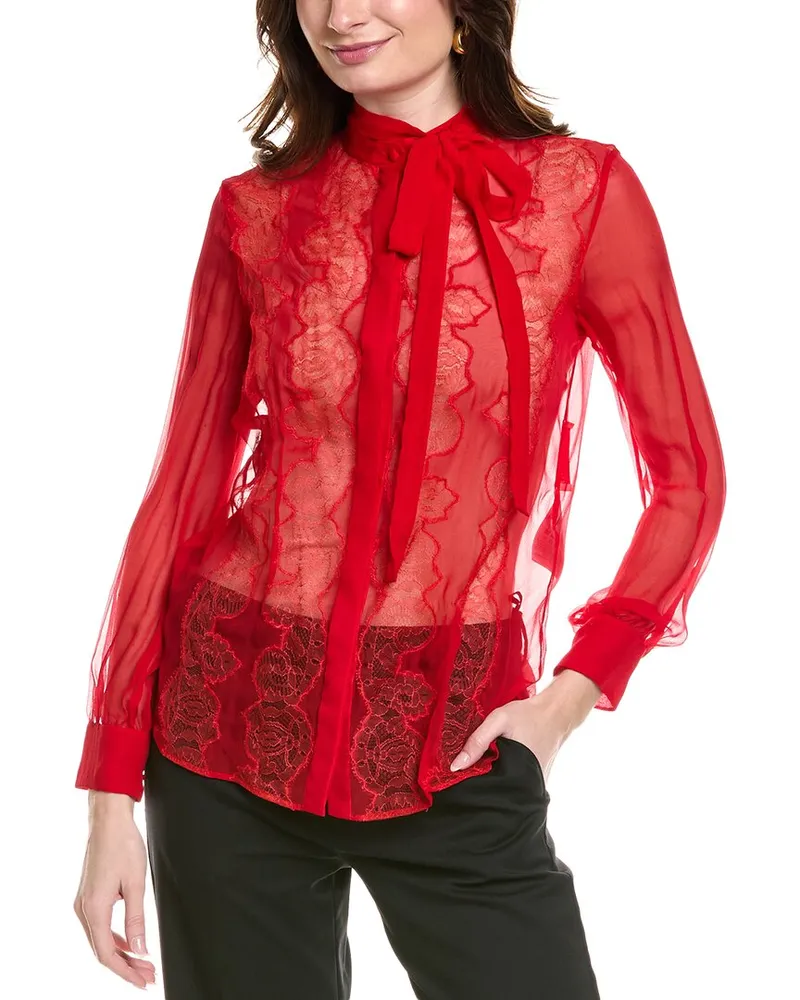 Valentino Garavani Silk Blouse Red